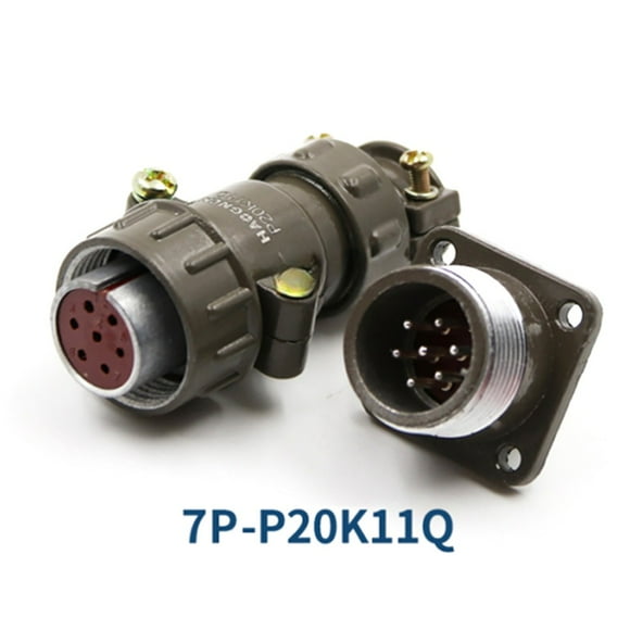 Metal P20K6Q Contacts 2-7 Pin Aviation Plug Connector M20 Panel Mount Flange