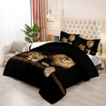 thumbnail image 4 of Lion and Lioness Comforter Set Full Size,Lion Bedding Set Full,Full Animal Print Black Comforter Set,Tropical African Animal 3D Print Bedding Black Bed Set, 4 of 8