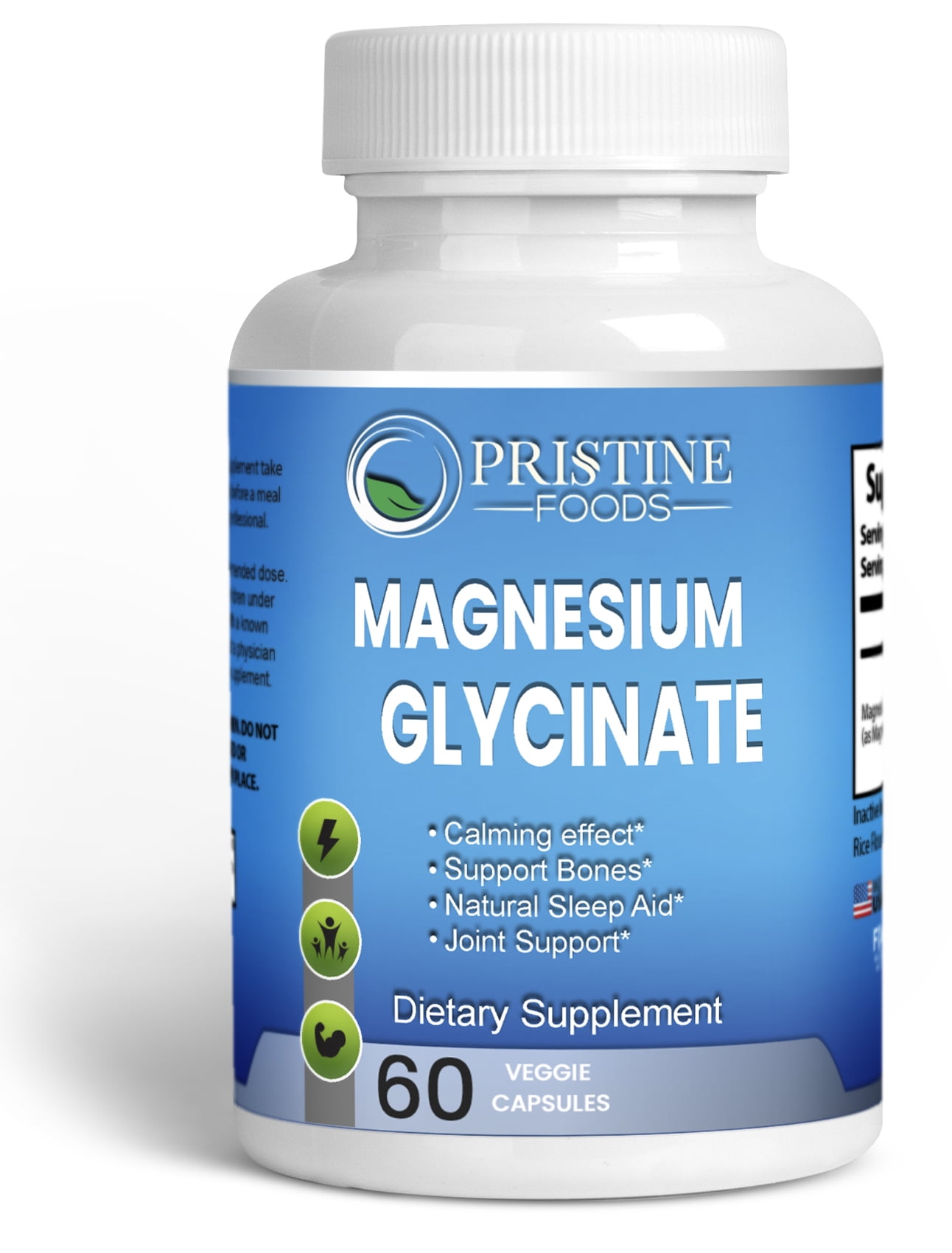Pristine Foods Magnesium Glycinate 400mg per Serving High Absorption