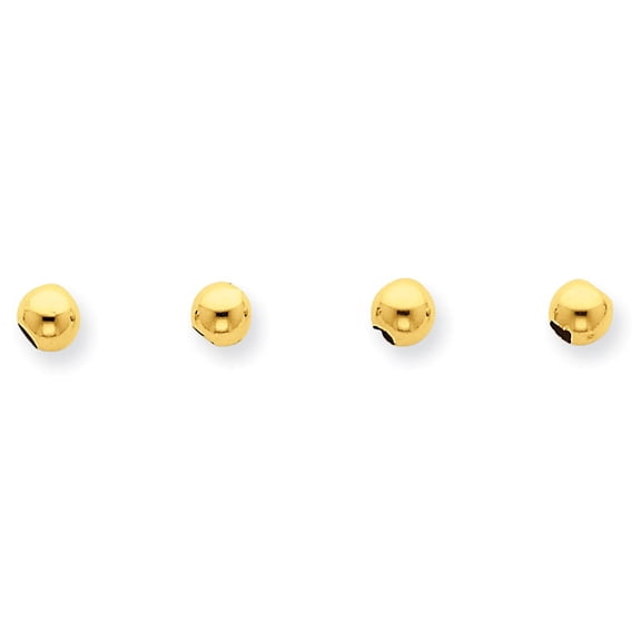 14K Yellow Gold Set of 4, 4mm Spacer Beads