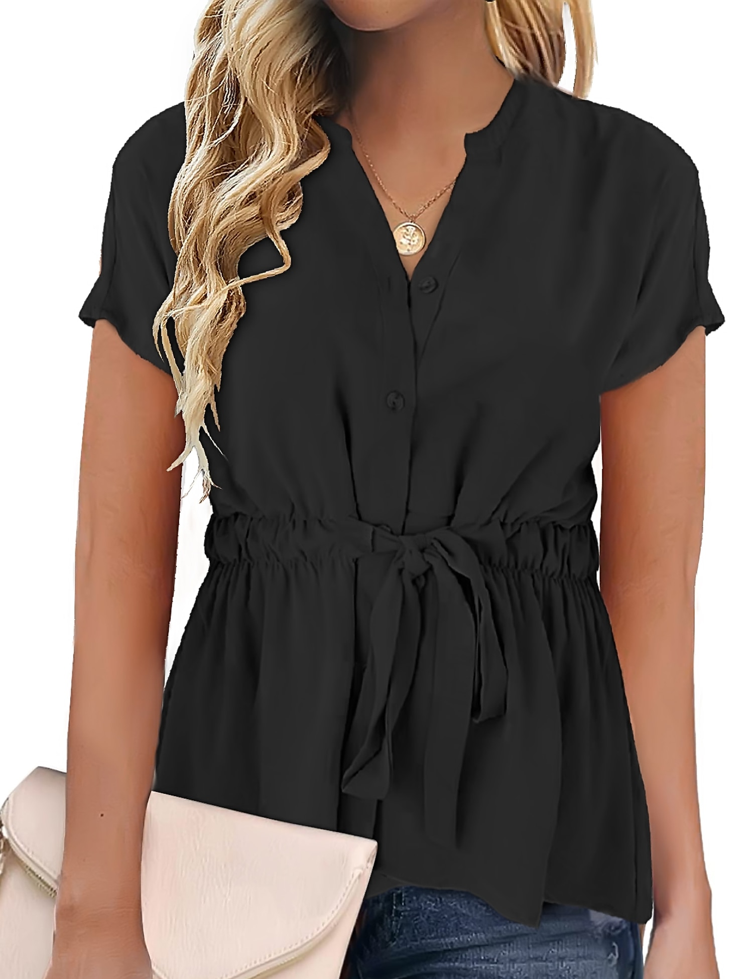 Womens Blouses Button Down Shirts Casual Summer Woman Tops Chiffon Work