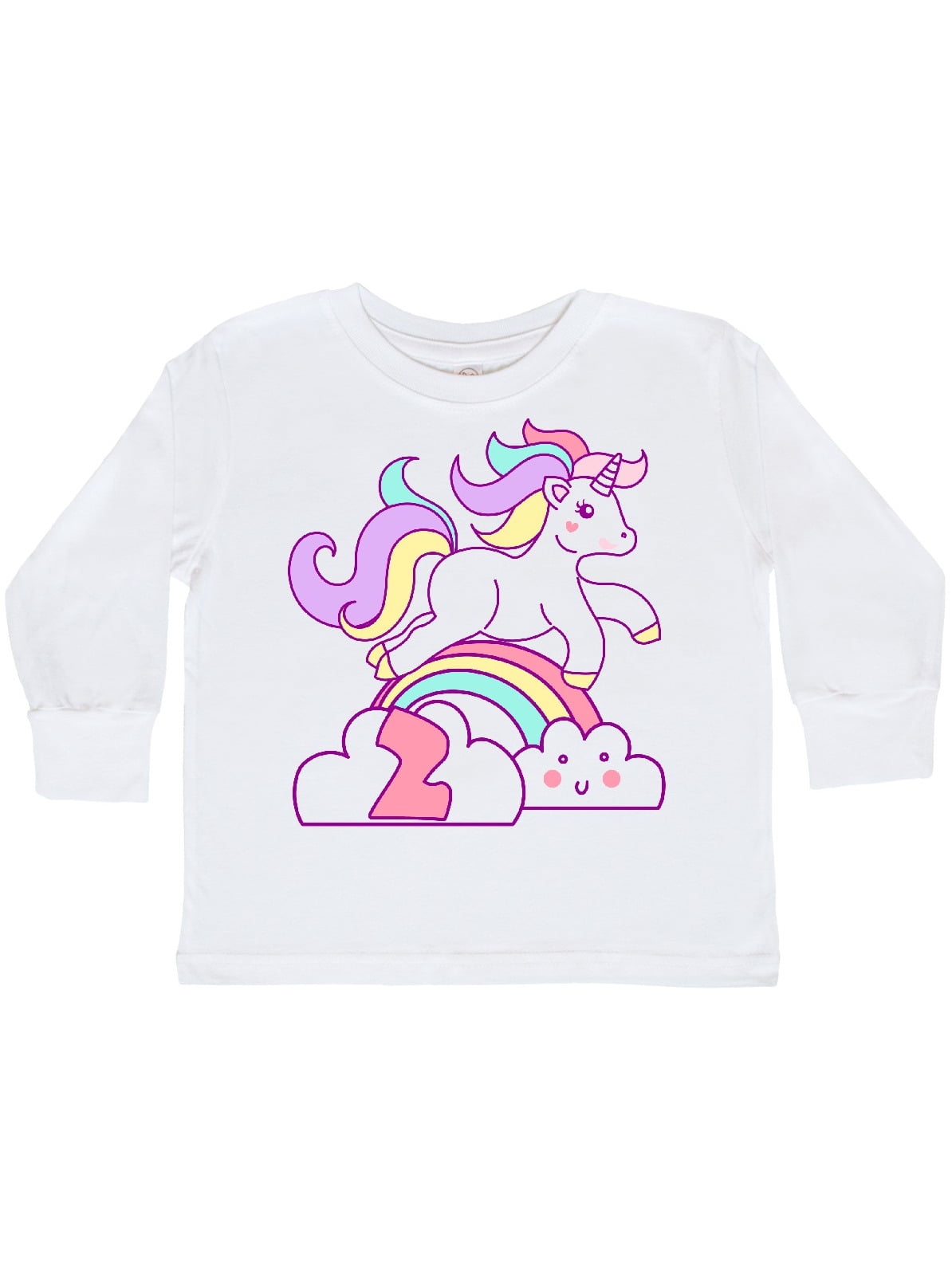 inktastic 2nd Birthday Unicorn 2 Year Old Girl Toddler Long Sleeve T-Shirt