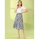 thumbnail image 2 of Allegra K Falda Midi Para Mujer Faldas Con Gradas Casuales Con Cintura Elástica Y Una Línea Azul verde S, 2 of 6
