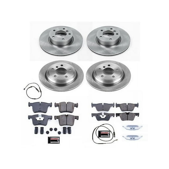 Front and Rear Brake Pad and Rotor Kit - Compatible with 2017 - 2020 BMW 430i - Power Stop