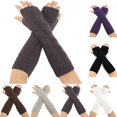 thumbnail image 2 of Winter Arm Sleeves Protective Elastic Unisex Thumb Hole Arm Warmers Arm Covers, 2 of 10