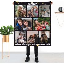 Customizable Blanket for Sister Customized Blankets with Photos Text Personalized Picture Collages Throw Blankets Gift for Men Valentines Day Decor Souvenirs Birthday
