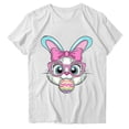thumbnail image 2 of Ounisa Womens Short Sleeve T Shirt Crew Neck Easter Bunny Printed Cotton Loose Fit Casual Summer Trendy Tops S-2XL, 2 of 5