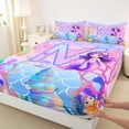thumbnail image 3 of jejeloiu Cute Mermaid Twin Sheet Sets,Watercolor Letter M Bedding For Kids Girls 3-Piece, 3 of 7