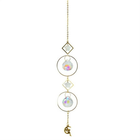 

Crystal Windchime Ornament Exquisite Star Moon Pendant Personalized Sun Catcher for Home Window Porch