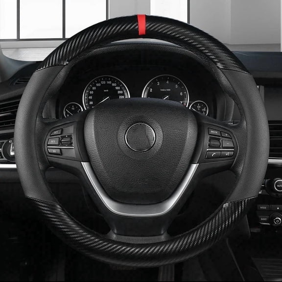 Universal D‑Shape Car Steering Wheel Cover, Breathable Non‑Slip Auto Interior Accessory, Fits 37‑38cm Steering Wheels for Vehicle Decoration