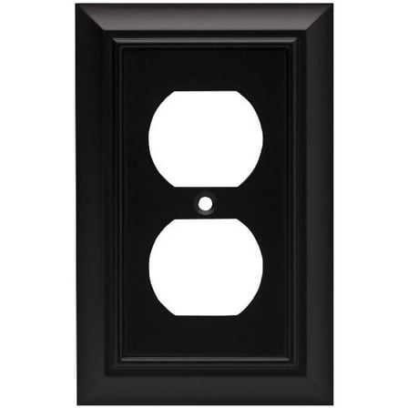 Liberty W10086-FB Architectural Single Duplex Outlet Wall Plate Cover Flat Black
