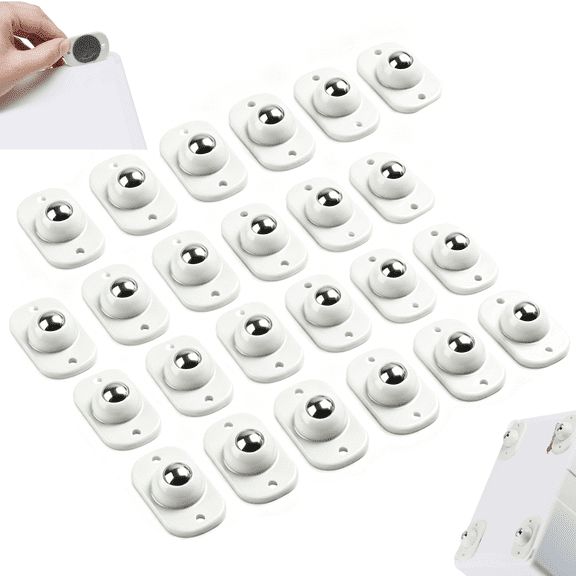24 Pcs Self Adhesive Mini Caster Wheels – 360° Swivel Appliance Rollers for Coffee Maker, Air Fryer & Small Kitchen Countertop(RL)