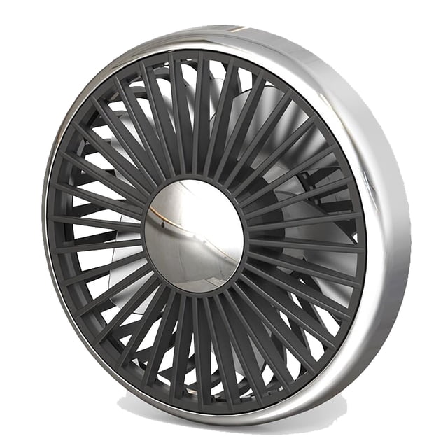 Silver Car Fan Usb Clip Fan 360 Degree Rotation 3 Wind Levels With Night Light 3.74X3.74X1.18 In Low Noise Strong Wind For Vehicle