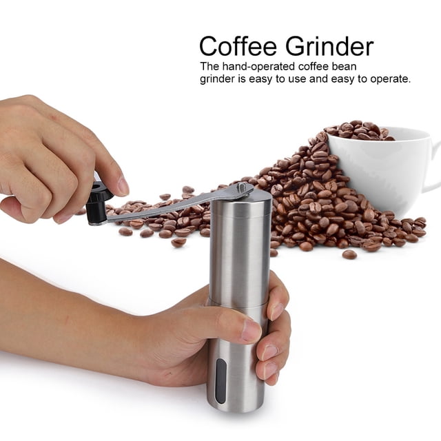 Manual Grinder, 304 Stainless Steel Hand Coffee Grinder Mill Manual Coffee Machine Portable Conical Burr Grinder for Home Travel