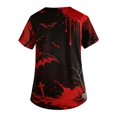 thumbnail image 6 of Wutalume Halloween Costume Scrubs for Women - V-Neck Print, Pockets, Short Sleeve Nurse Tunic, Lightweight Uniform,Vermilion 5XL, 6 of 6