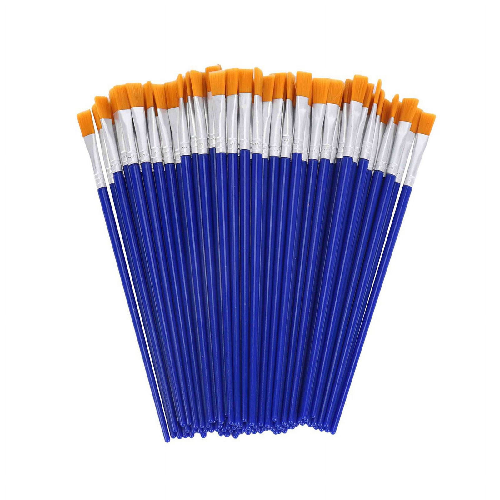 400 Pcs Flat Paint Brushes,Small Brush Bulk for Detail Painting,Nylon Hair Brushes