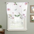 thumbnail image 2 of Farmhouse Floral Tie Up Curtain 63 Inches Long, Wildflowers Herb Plant Fields Countryside Balloon Style Kitchen Window Curtain Over Sink, Small Window Rod Pocket Curtain 42"x63", 2 of 9