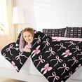 thumbnail image 3 of jejeloiu Pink Bowknot Twin Comforter Sets,Ribbon Bow Tie Bedding Set For Girls Kids Reversible 2pcs, 3 of 7