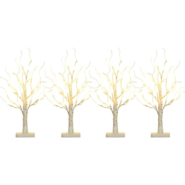 Batería EAMBRITE con forma de árbol LED de abedul, 56 cm, 24 LED de color blanco cálido