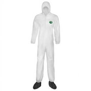 Lakeland MicroMax NS Coveralls w/ Hood, Boots, & Elastic Wrists, X-Large, Vendor Packs, White, 50/Case (1 Case)