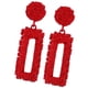 thumbnail image 1 of 1 Par De Aretes Rectángulo Grande Caída Cuelga Perfecl Colgante Retro Rojo, 1 of 8