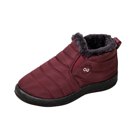 

Women Short Snow Water Warm Boots Velvet Winter Flat women s boots Shorty Rain Boot
