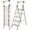 Cream White Finish, variant on Calmwrd Step Ladder Folding 4-Step Woodgrain Finish Aluminum Foldable Step Ladders,Anti-Slip for Home & Kitchen Office 330 lbs