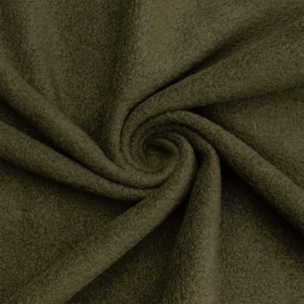 Tela de polar lisa color oliva de 2 yardas, 100% poliéster
