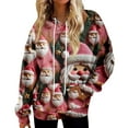 thumbnail image 2 of Hoodies For Women Oversized Winter Plush Cute Sweatshirts Pullover Trendy Fall Winter Clothes, Christmas Print Flannel Design for Cozy Seasonal Wear,Dark Green,L, 2 of 8