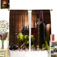 thumbnail image 3 of Wine Curtains, Red and White Wine Glass Opener Barrel Grape French Food Tasting, Bedroom Living Room Kitchen Blackout Decorative Curtains, One Panel, 52 X 84 in. Brown Ruby, 3 of 6