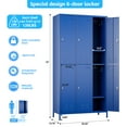 thumbnail image 3 of GangMei 6 Doors Metal Storage Locker Cabinet for Employees, Storage Locker for School Office Gym Bedroom, Industrial Steel Storage Locker, Assembly Required,Blue, 3 of 8