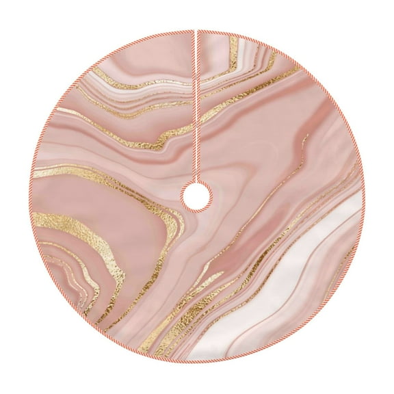 Fuzoiu Rose Gold Glitter Splatter Print Christmas Tree Skirt,Xmas Christmas Decorations,Xmas Tree Mat for Farmhouse Holiday New Years Home Party Decor Tree Rugs-30"