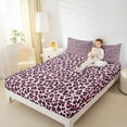 thumbnail image 4 of Manfei Cheetah Leopard Twin Sheet Set (3-Piece) Jungle Pink Purple Black Luxury Decor For Kids, 4 of 7