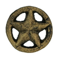 Zeckos Set of 12 Antique Gold Western Star Cast Iron Knobs - 2" - Drawer Pulls
