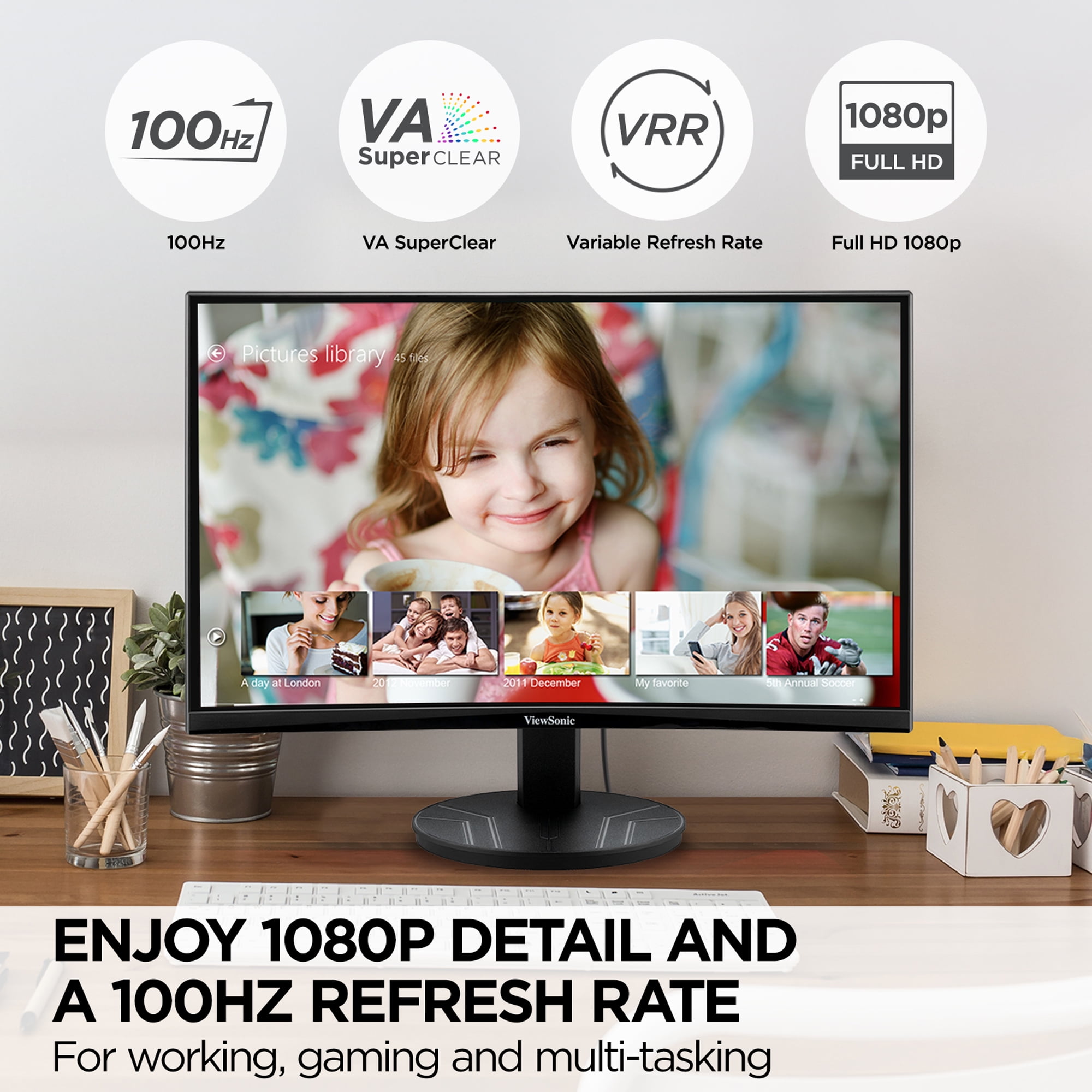 ViewSonic VA2416C 24" 1080p FHD Curved Monitor