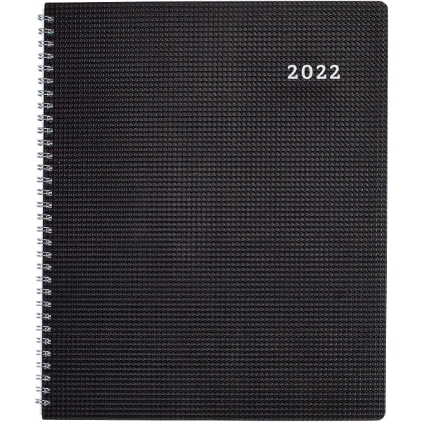 Brownline® 14-Month DuraFlex Monthly Planner, 8-1/2' x 11', Black, December 2021 To January 2023, CB1262V.BLK
