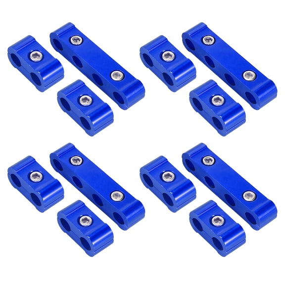 4 Set 8mm Car Auto Engine Spark Plug Wire Separator Looms Divider Organizer Clamp Aluminum Alloy Blue