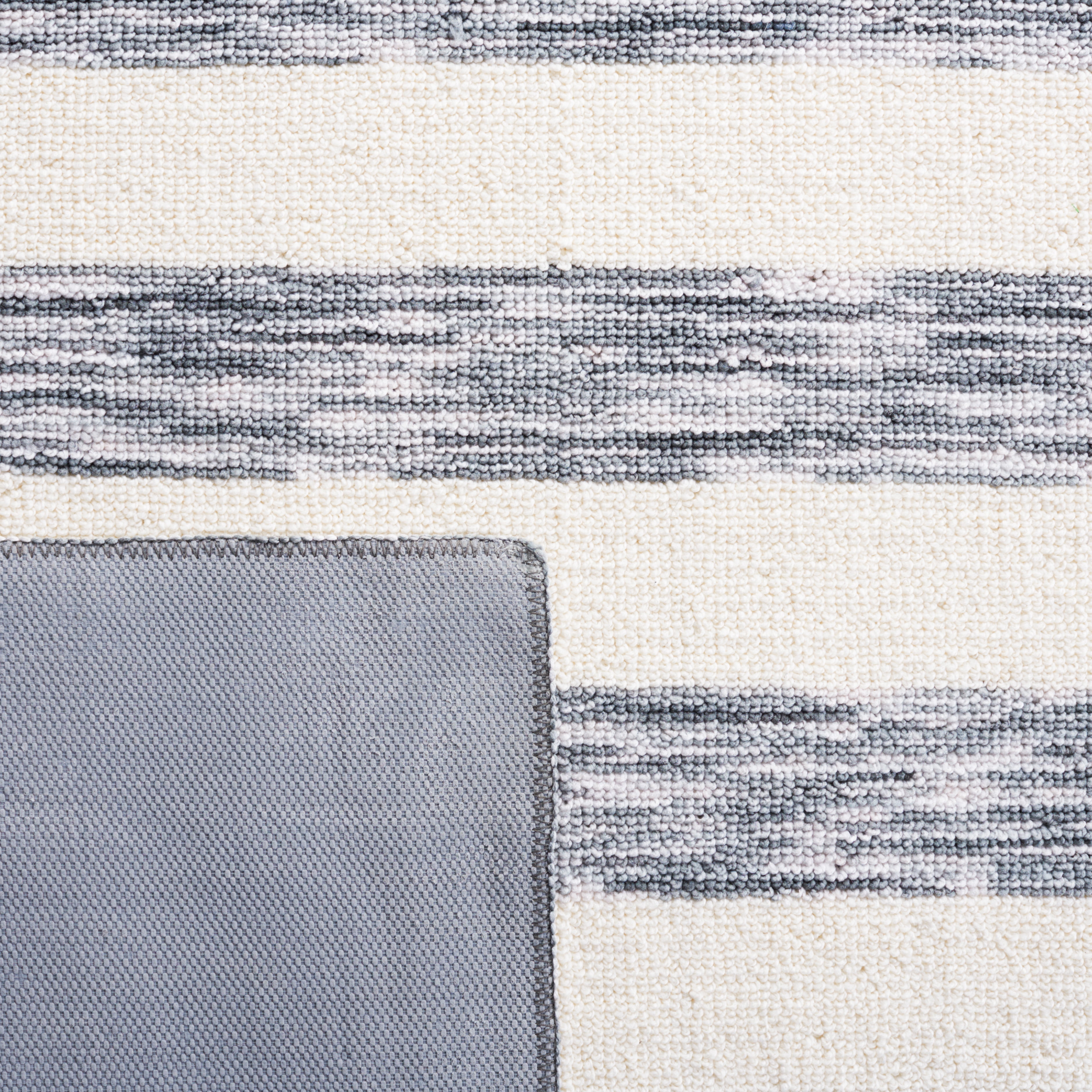 Safavieh Easy Care Fergal Striped Polyester Machine Washable Area Rug, Gray/Ivory, 5' x 8'