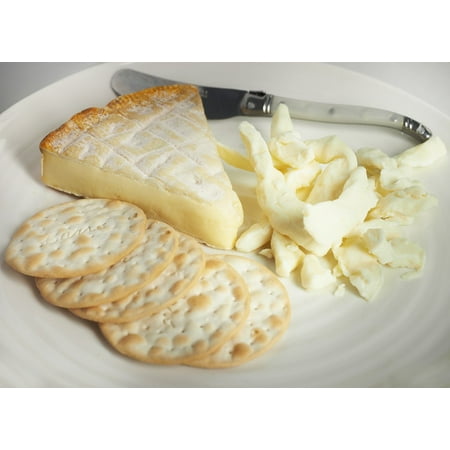 LAMINATED POSTER Curds Knife Cracker Cheese Food Plate White Brie Poster Print 24 x