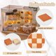 thumbnail image 4 of 96 mini baldosas de suelo de 1,4 x 1,4 pulgadas, mosaico de madera de doble cara de 2 mm de grosor, cuadradas, para decoración de suelos en miniatura, adornos DIY., 4 of 6