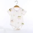 thumbnail image 1 of JDQJBZ Newborn Baby Short Sleeve Bodysuit Bear Print Cotton Romper, 1 of 1