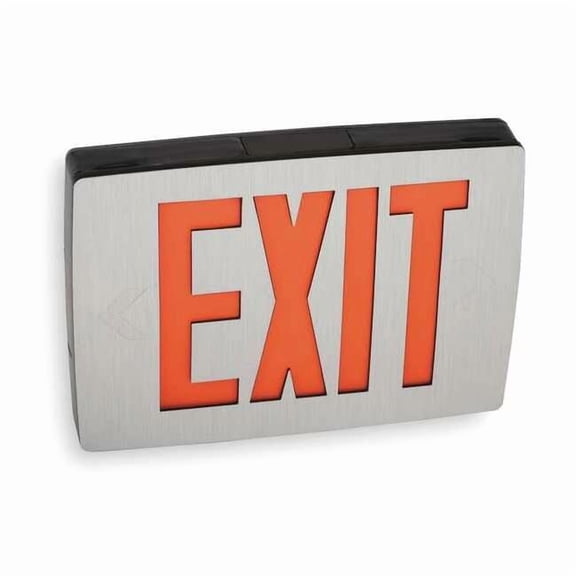 Exit Sign, Black, 2 Face(s), LED, Top and Side Mount, Nickel Cadmium LQC 2 R EL N