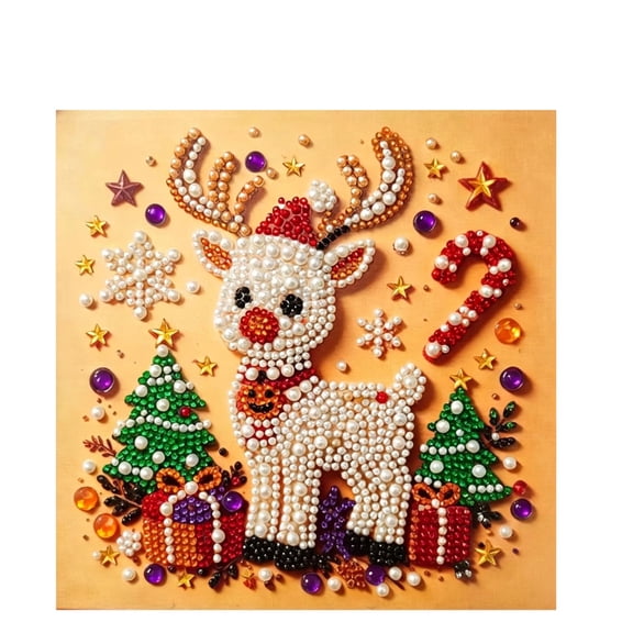 Kiddiway Christmas Wall Decor Diamond Kit - Pearl Painting DIY Art Hanging, Great for Holiday Gifting, perfect for home wall art