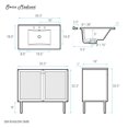 thumbnail image 2 of Classe 36 in. White Oak Bathroom Vanity With Black, 3-Hole Ceramic Sink Top, 2 of 8