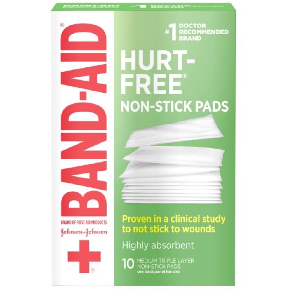6 Pack BANDAID First Aid NonStick Pads, Medium, 2 in x 3 in, 10 ea