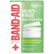 Band-Aid Brand Hurt-Free Non-Stick Pads, Large, 2 in x 3 in, 10 count (Pack of 4)