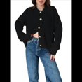 thumbnail image 3 of Suéteres de Larga con Cuello Redondo y Botones para Mujer, Cárdigan Grueso con Abertura Frontal, Otoño 2025 Negro L, 3 of 6