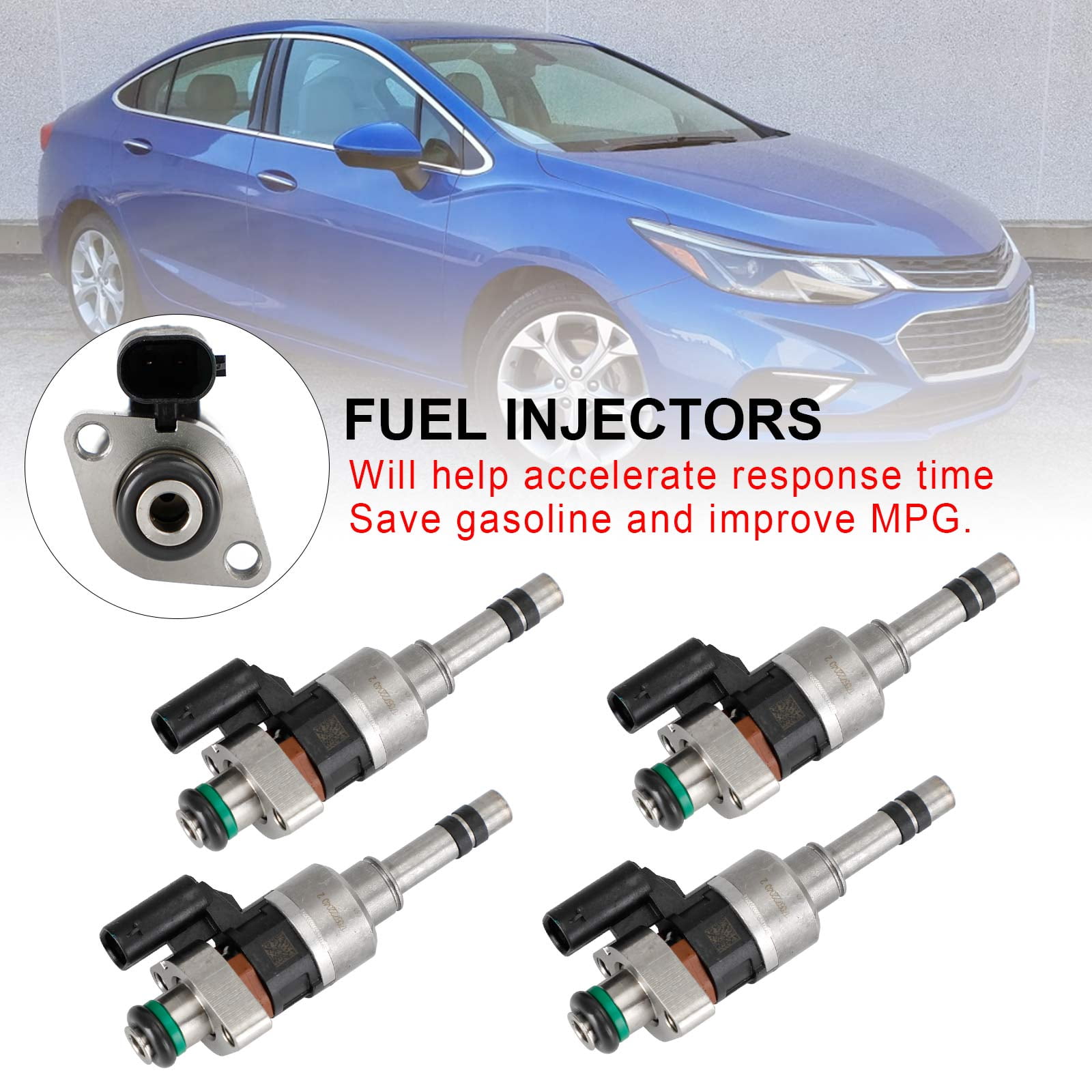 4PCS Fuel Injectors 55577403 Fit for GMC 16-19 Fit for Chevry Cruze Malibu 1.4L 1.5L L4