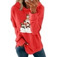 thumbnail image 6 of ClodeEU Christmas Sweatshirt for Women ,Long Sleeve Hoodie With Pocket,Xmas Holiday Party Pullover Sweater Tops Red 06,Womens Plus XXL, 6 of 6