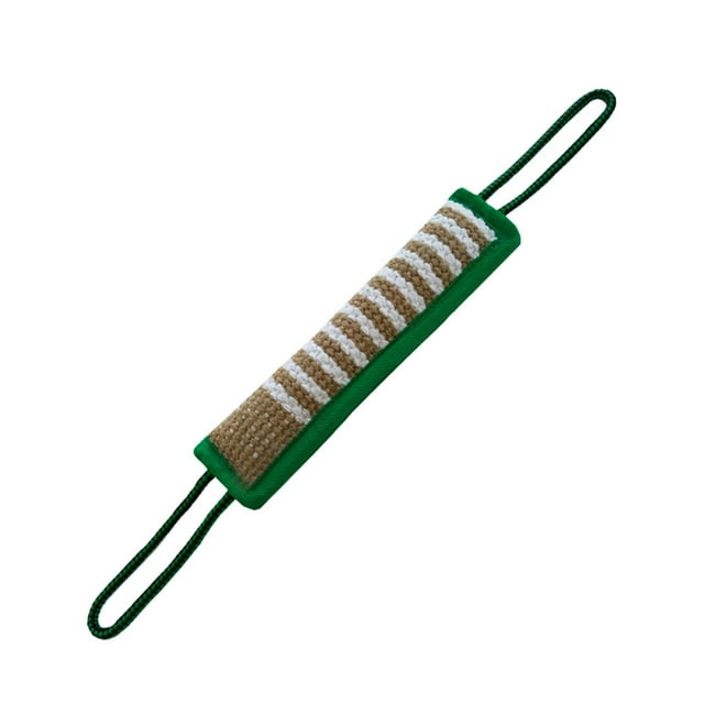 Flmtop Dog Tug Toy Striped Pattern Teeth Clean Sturdy Jute Bite Pillow Pull Stick Toy Training Tool